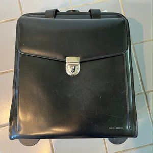 Jack Georges Milano Collection Vertical Laptop Wheeler Black Leather Carry-On